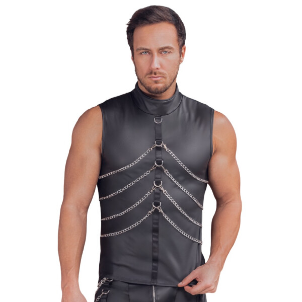 Ärmelloses Herren Shirt von NEK in Mattlook - Schwarz