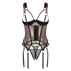 Obsessive Soranna Strapshemd & Ouvert-String Set - Busenfrei - Bronze