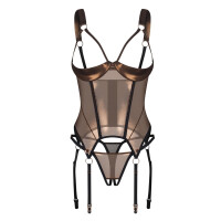 Obsessive Soranna Strapshemd & Ouvert-String Set - Busenfrei - Bronze