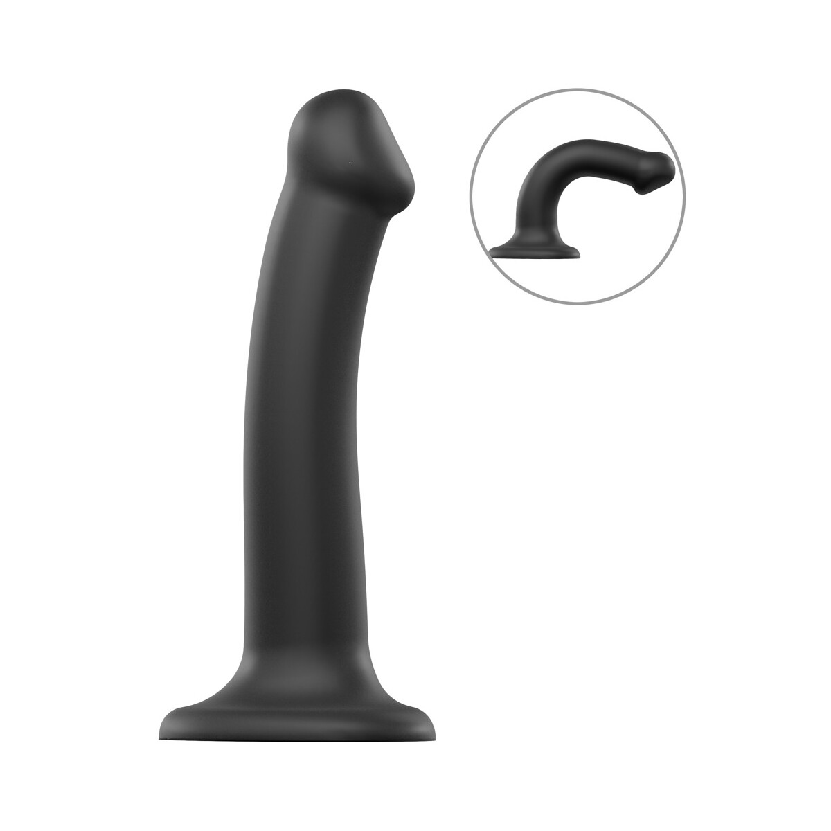 Dual Density Bendable Dildo - Real -Schwarz