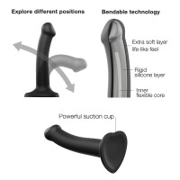 Dual Density Bendable Dildo - Real -Schwarz