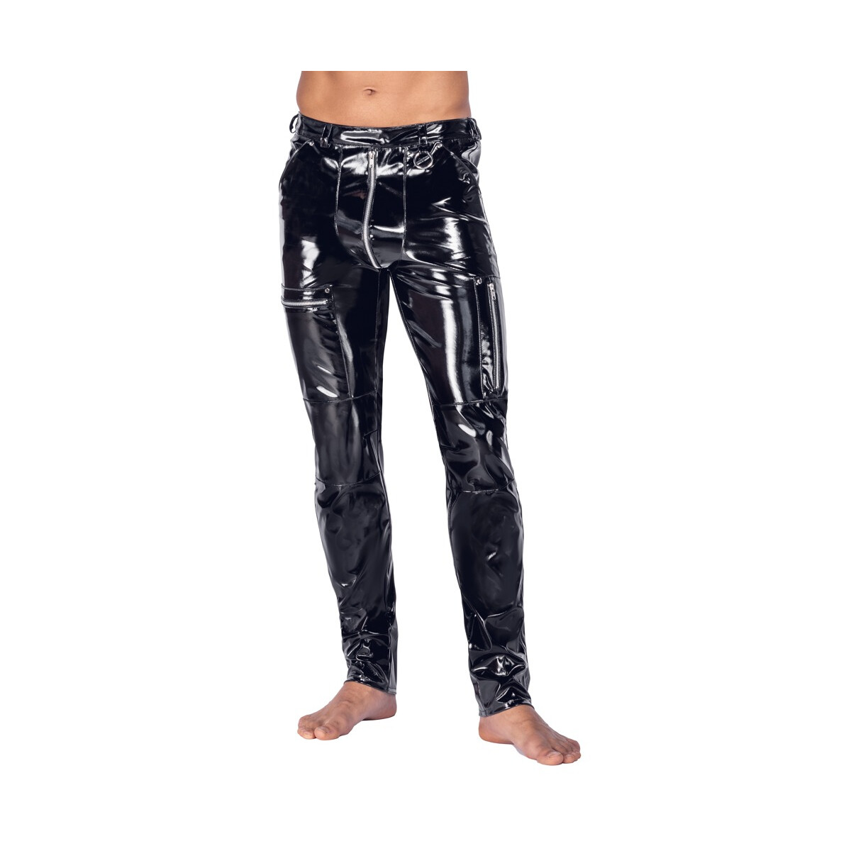 Black Level Enge Lack-Hose mit Metall-Details