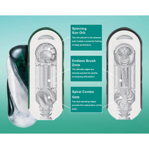 TENGA Flip 360 Masturbator - Spiral-Design - 360° Stimulation - Schwarz
