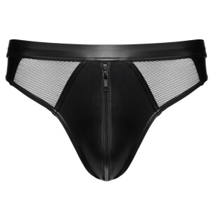 Svenjoyment Herren Slip - Wetlook - Netzeinsätze - Front-Reißverschluss