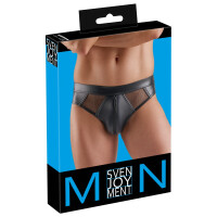 Svenjoyment Herren Slip - Wetlook - Netzeinsätze - Front-Reißverschluss