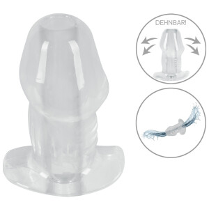 Transparenter hohler Analplug mit Tunnel und breitem Stopper von ANOS