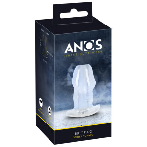 ANOS Tunnel-Plug - Hohler Analplug - Transparent - Stimulation & Einlauf