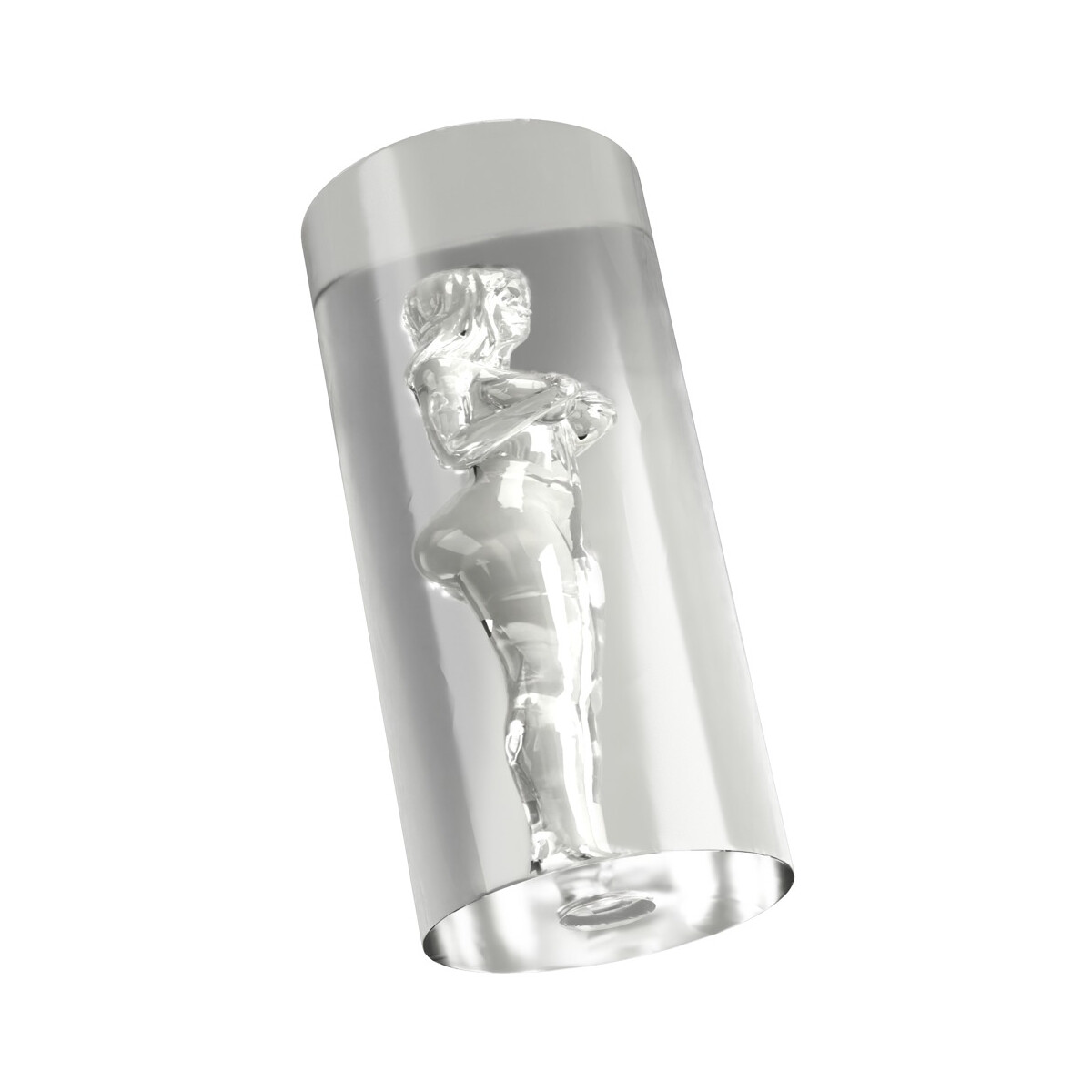 Transparenter STROKER Masturbator mit einer sichtbaren 3D-Fr