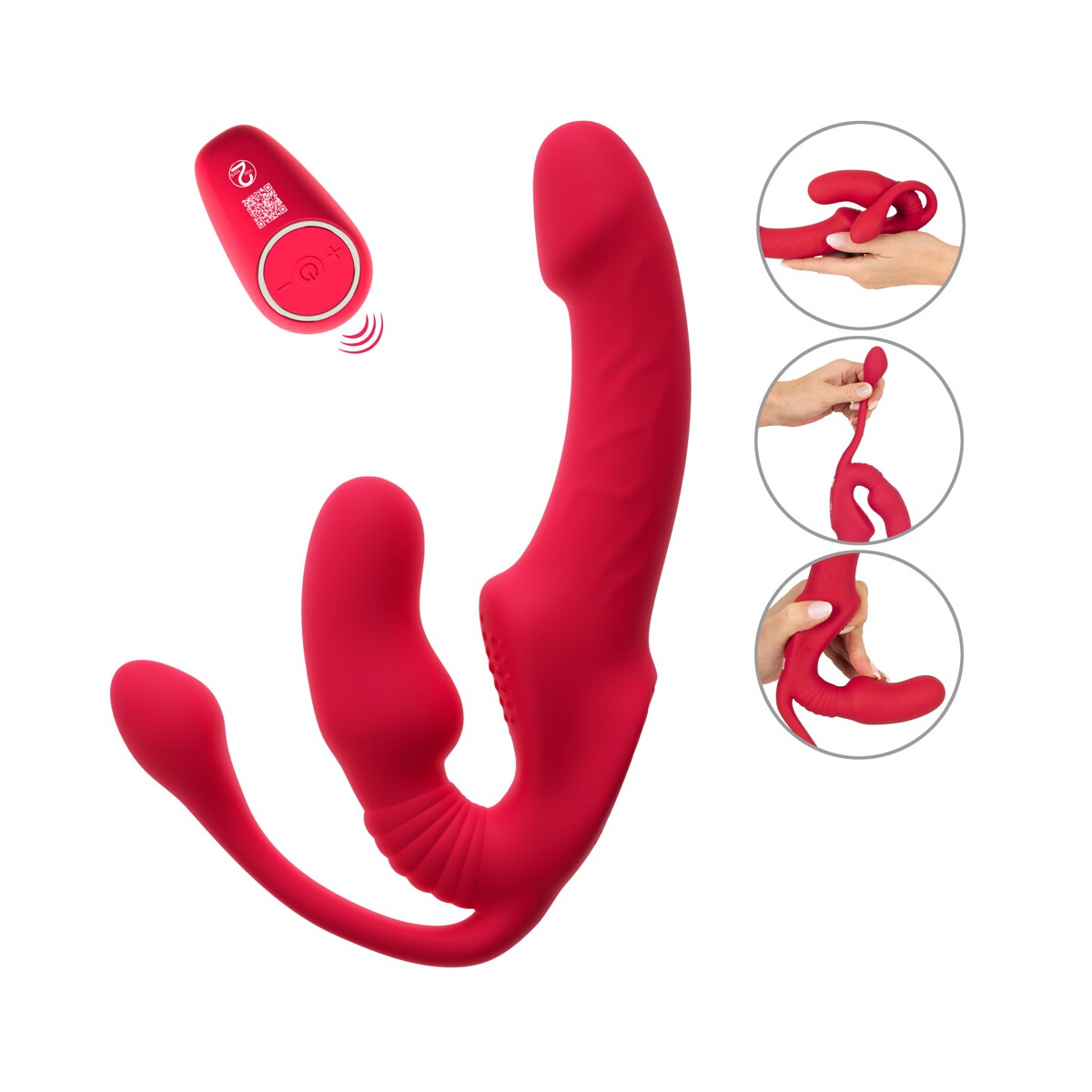 Dunkelviolettes You2Toys Triple Teaser RC Strap-on Toy mit d