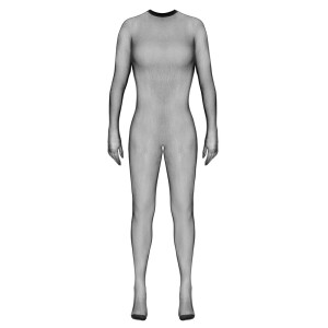 Fantasy by Cottelli Netz-Catsuit - Ouvert - Mit Handschuhen & Füßen - Schwarz