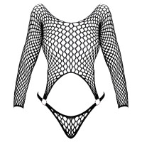 Fantasy by Cottelli Netz-Riobody - Zweiteiler-Optik - Ring-Details - Schwarz
