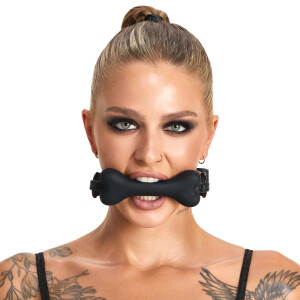 Bad Kitty Bone Gag - Silikon-Knebel im Knochen-Design - Schwarz - Puppy Play