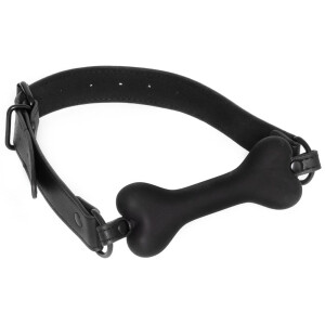 Bad Kitty Bone Gag - Silikon-Knebel im Knochen-Design - Schwarz - Puppy Play