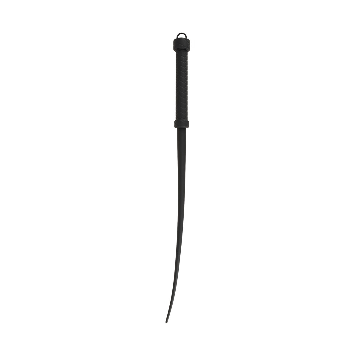 Schwarze Singletail-Peitsche aus Silikon von Bad Kitty mit s
