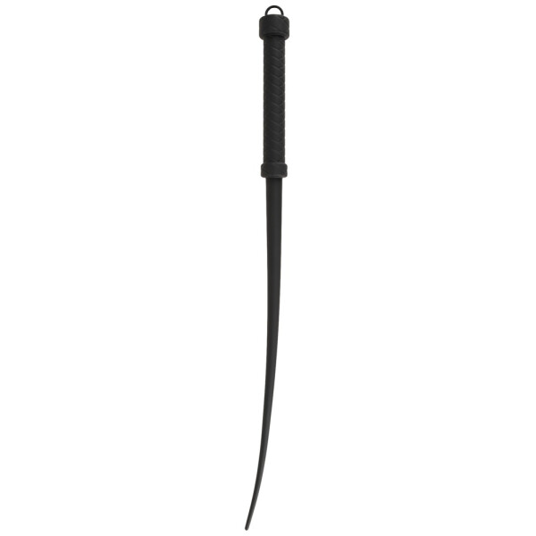 Schwarze Singletail-Peitsche aus Silikon von Bad Kitty mit strukturiertem Griff