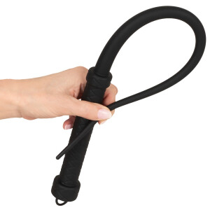 Bad Kitty Silikon Singletail-Peitsche - 60 cm - Schwarz - Flexibel