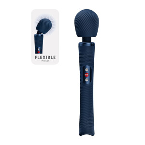 Blauer Fun Factory VIM Premium Massagestab mit flexiblem Rillen-Massagekopf