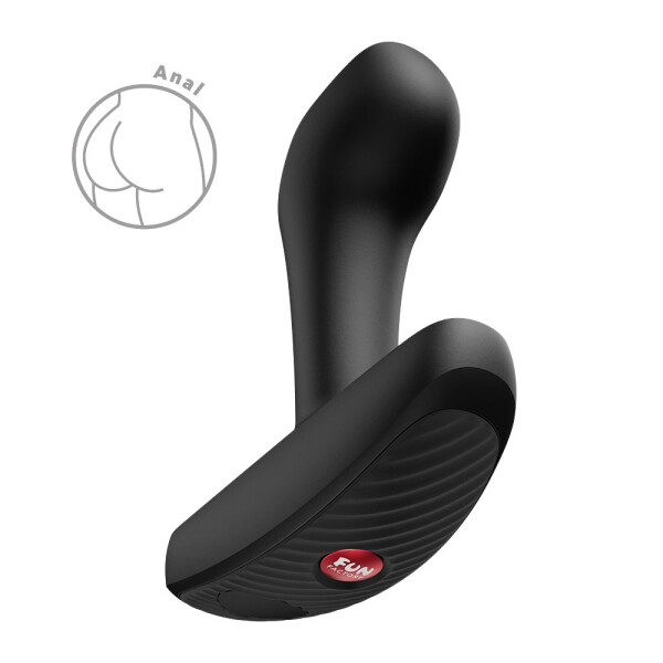 Schwarzer kompakter Fun Factory Bootie Vibe Vibrator mit breiter Sicherheitsbasis