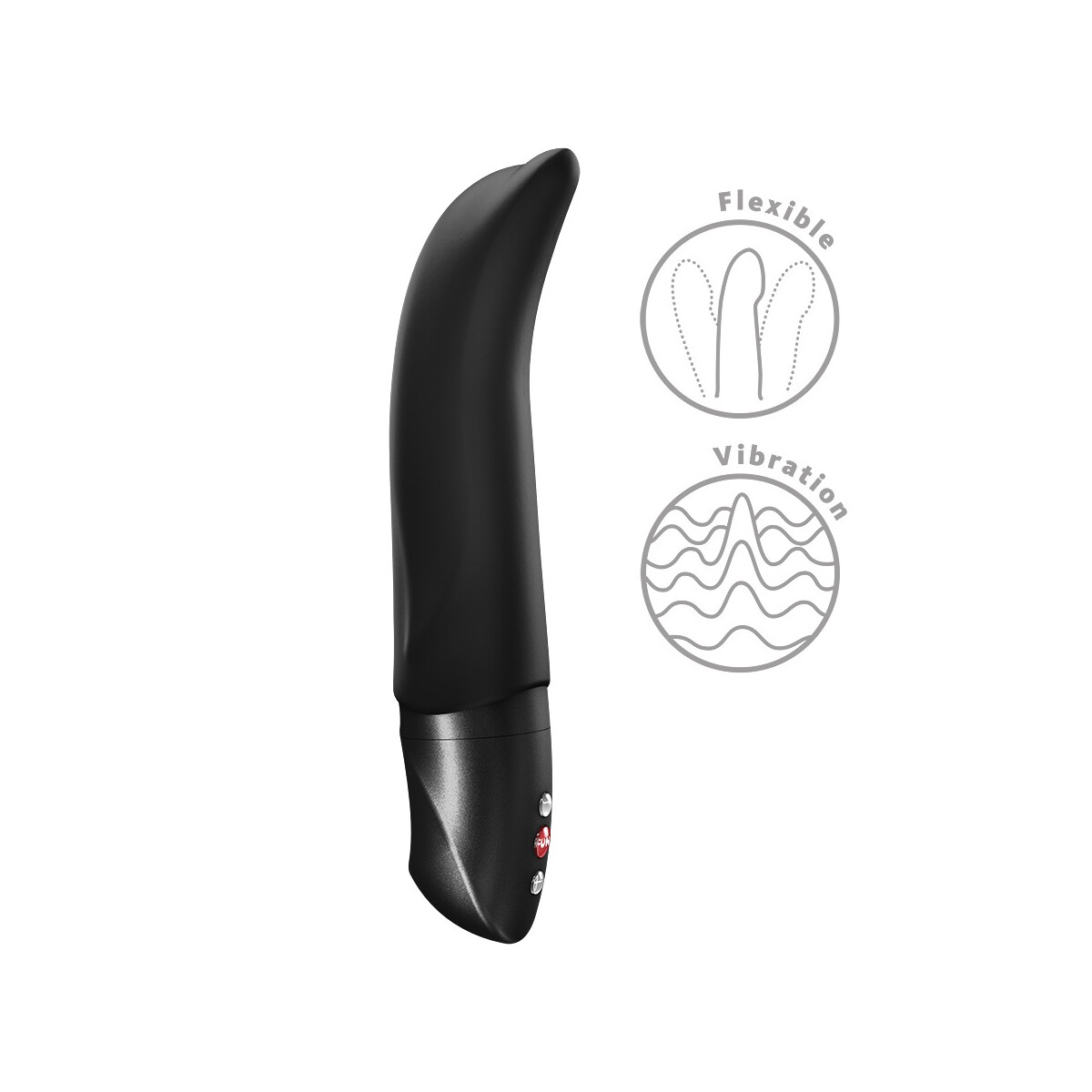 Schwarzer Fun Factory Diva Dolphin Vibrator mit flexibler Sp