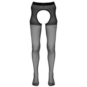 Cottelli LEGWARE Straps-Strumpfhose - 20 den - Seidig glänzend - Ouvert - Schwarz