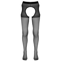 Cottelli LEGWARE Straps-Strumpfhose - 20 den - Seidig glänzend - Ouvert - Schwarz