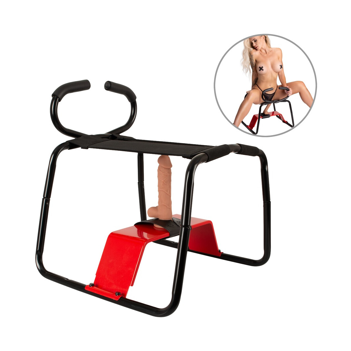 The Ultimate Sex Stool Sexhocker in Schwarz mit zwei Haltegr