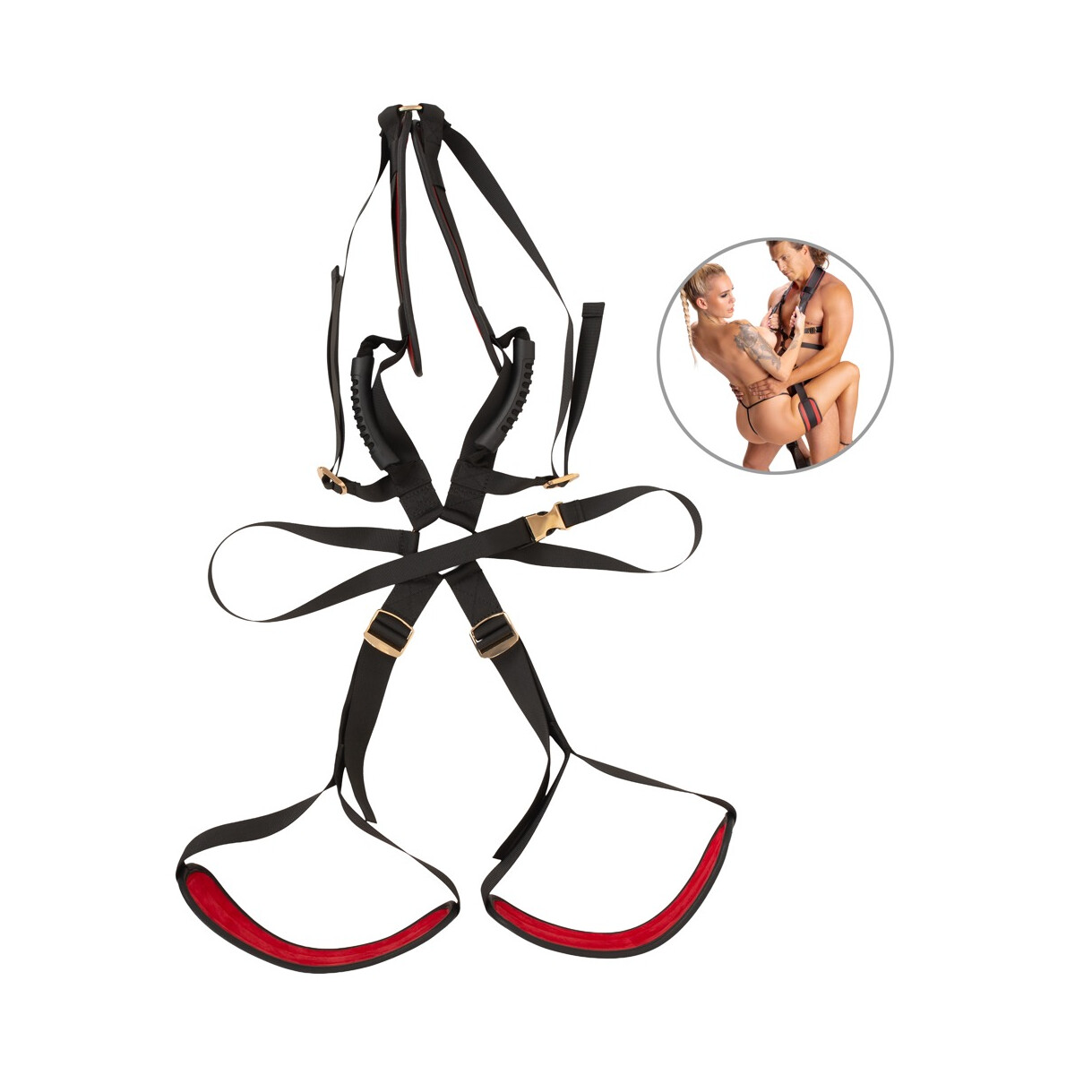 Bad Kitty Body Swing - Mobiler Körper-Tragegurt in Schw