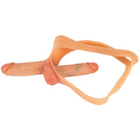 You2Toys Double Penis Thong - Strap-on-String mit Innen- & Außendildo - Liquid Silikon