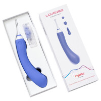 Lovense Hyphy - App-gesteuerter Doppelmotor-Vibrator - Inkl. 3 Aufsätze - Blau