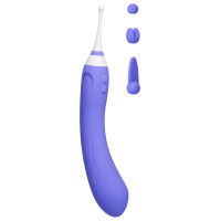 Lovense Hyphy - App-gesteuerter Doppelmotor-Vibrator - Inkl. 3 Aufsätze - Blau