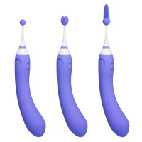 Lovense Hyphy - App-gesteuerter Doppelmotor-Vibrator - Inkl. 3 Aufsätze - Blau