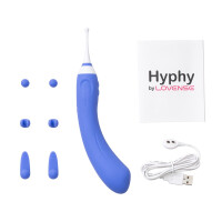 Lovense Hyphy - App-gesteuerter Doppelmotor-Vibrator - Inkl. 3 Aufsätze - Blau