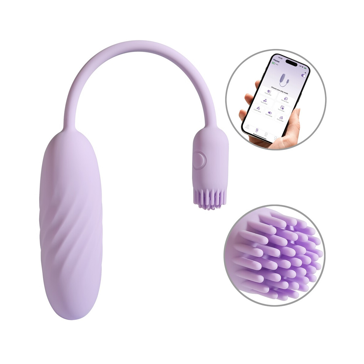 SVAKOM Plume | App-Vibro-Ei mit Vibrations-Bürstchen