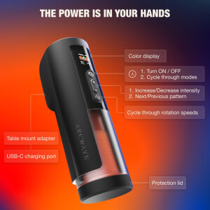Arcwave Thruster - App-gesteuerter Stoß- & Rotations-Masturbator mit LED-Display