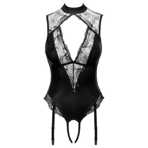 Cottelli LINGERIE Straps-Riobody ouvert - Wetlook & Pailletten-Tüll