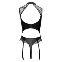 Cottelli LINGERIE Straps-Riobody ouvert - Wetlook & Pailletten-Tüll