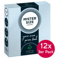 Mister Size Kondome - Breite: 47 mm - Inhalt: 12x3er