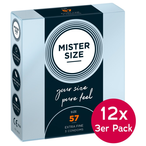 Mister Size Kondome - Breite: 57 mm - Inhalt: 12x3er