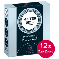 Mister Size Kondome - Breite: 64 mm - Inhalt: 12x3er