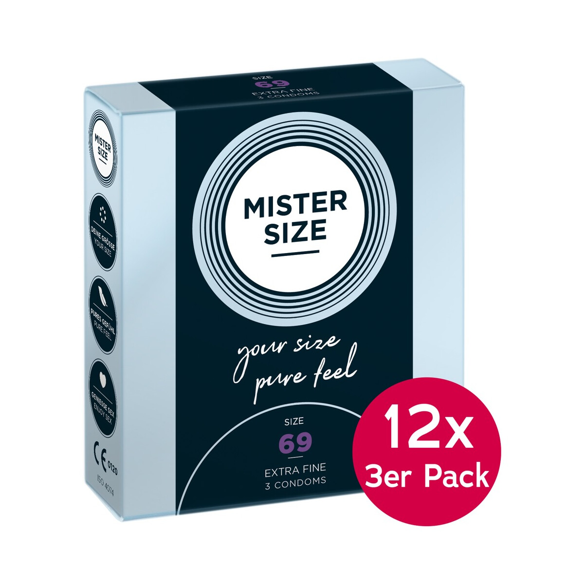 Mister Size Kondome - Breite: 60 mm - Inhalt: 12x3er