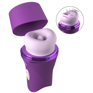 Fantasy For Her Lush Kiss Plush - Auflegevibrator mit Sauglippen & Leckzunge (Lila)