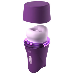 Fantasy For Her Lush Kiss Plush - Auflegevibrator mit Sauglippen & Leckzunge (Lila)