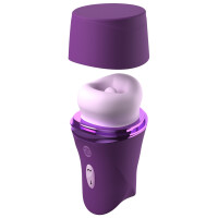 Fantasy For Her Lush Kiss Plush - Auflegevibrator mit Sauglippen & Leckzunge (Lila)