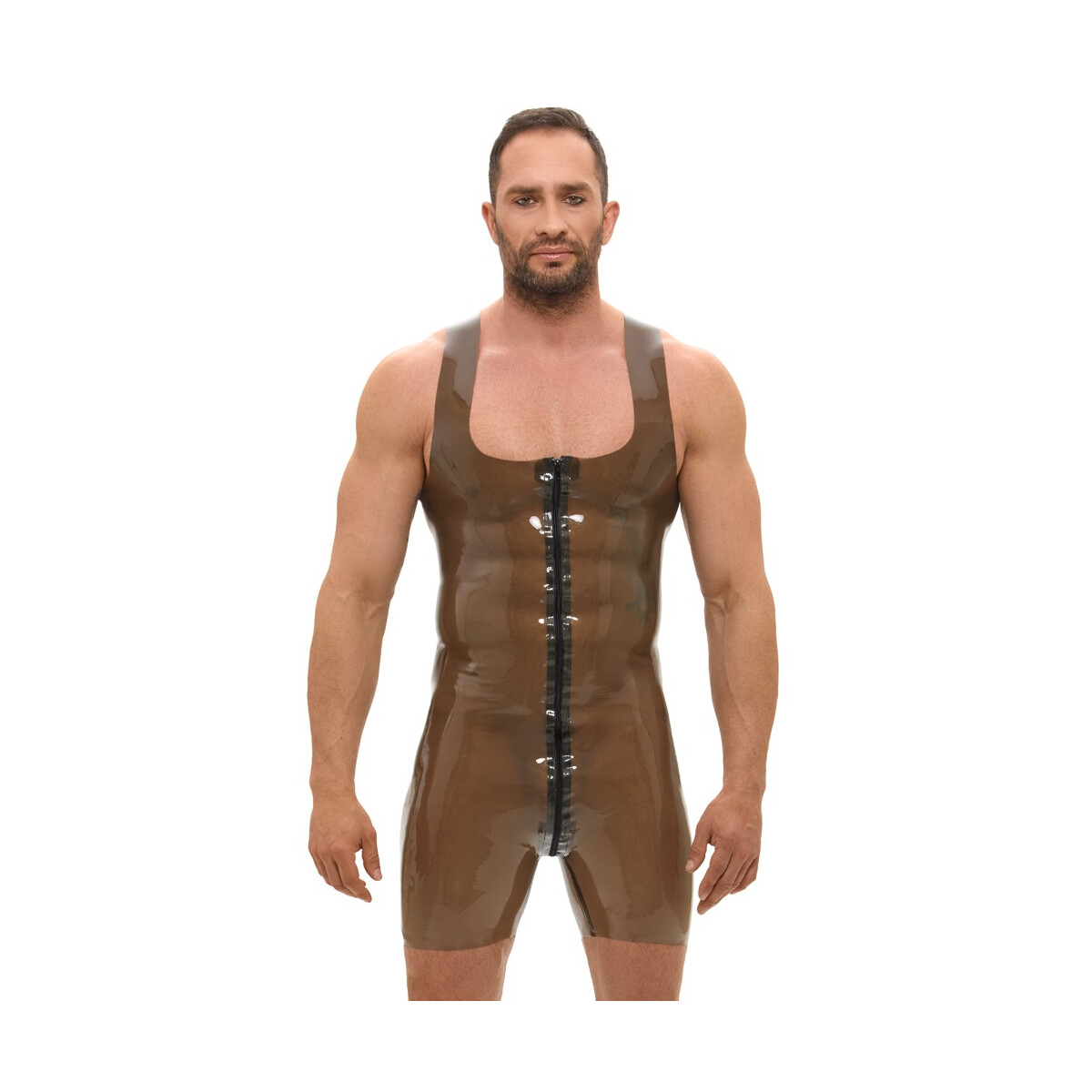 LATE X Latex-Trägerbody mit kurzem Bein - Rauchgrau-tra