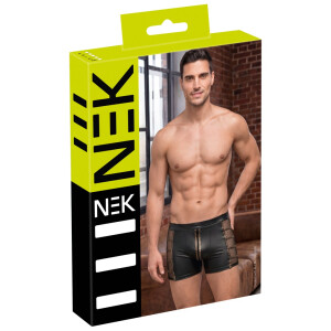 NEK Wetlook Pants mit Netz-Einsätzen & Front-Reißverschluss (Schwarz/Bronze)