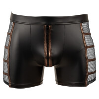 NEK Wetlook Pants mit Netz-Einsätzen & Front-Reißverschluss (Schwarz/Bronze)