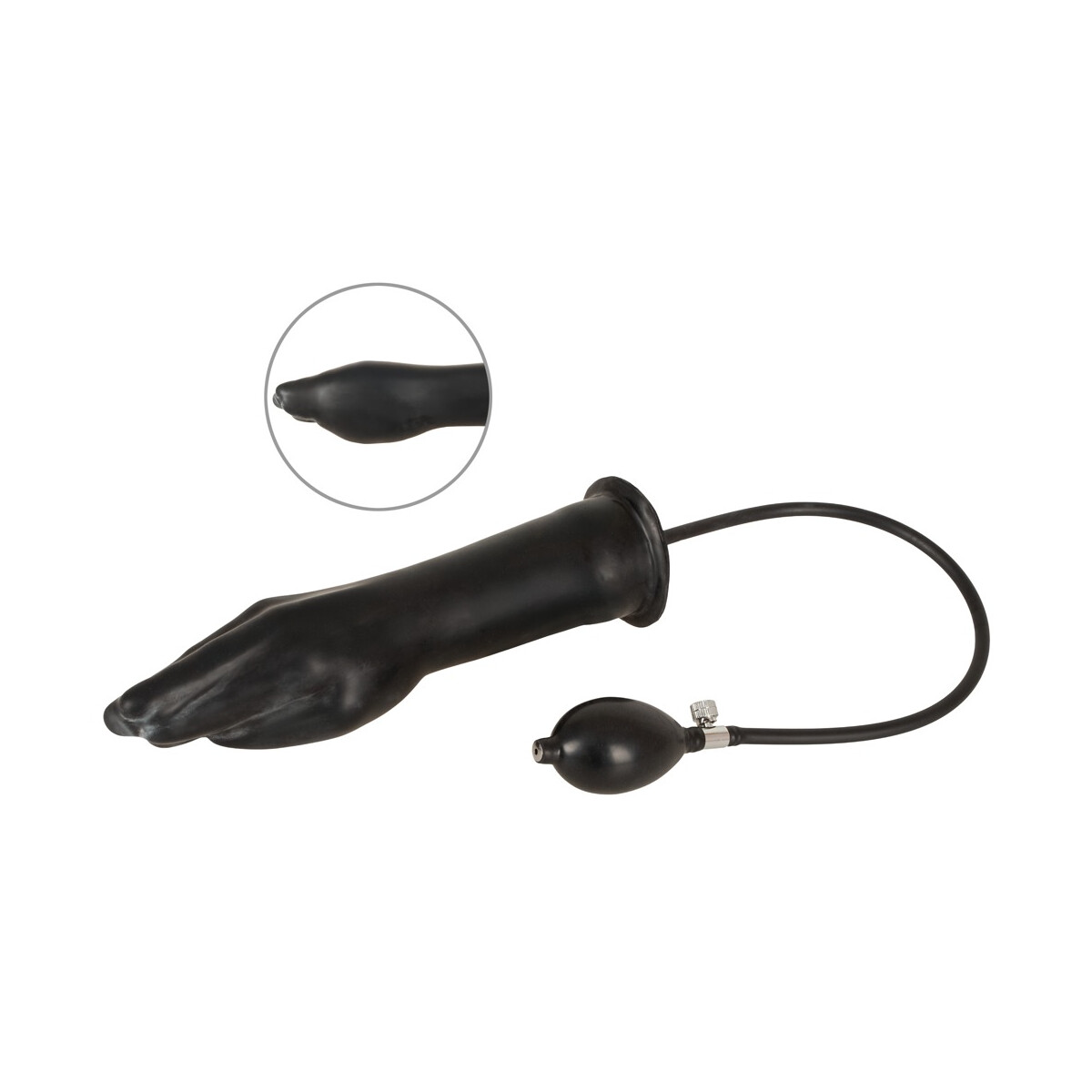 Latex Hand aufblasbar schwarz box