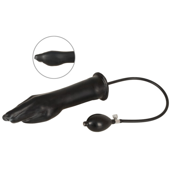 Latex Hand aufblasbar schwarz