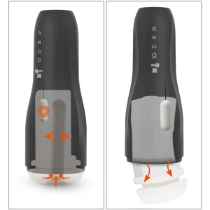Rebel Smarter Masturbator mit Squeeze, Saug- & Vibrationsfunktion