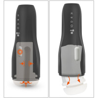 Rebel Smarter Masturbator mit Squeeze, Saug- & Vibrationsfunktion